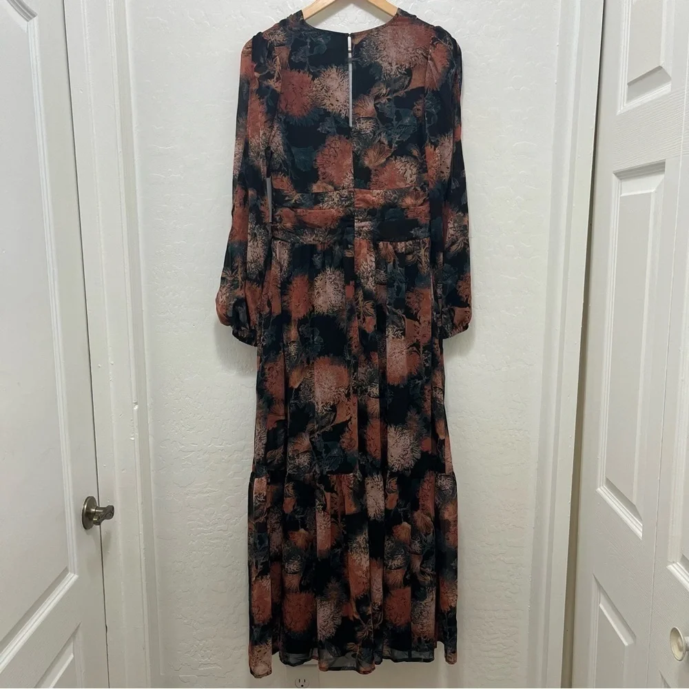 Chelsea28 Split Long Sleeve Tiered Dress Size S